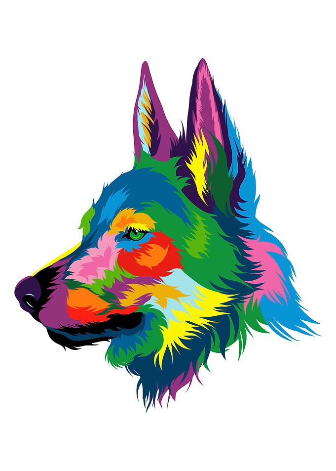 Wolf Pop art