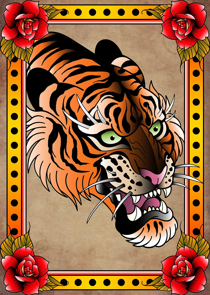 tiger japan tattoo old
