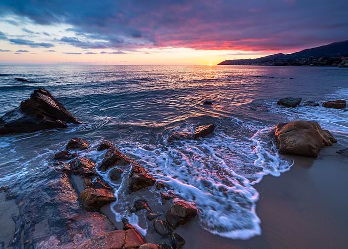 Dramatic seasape at sunset