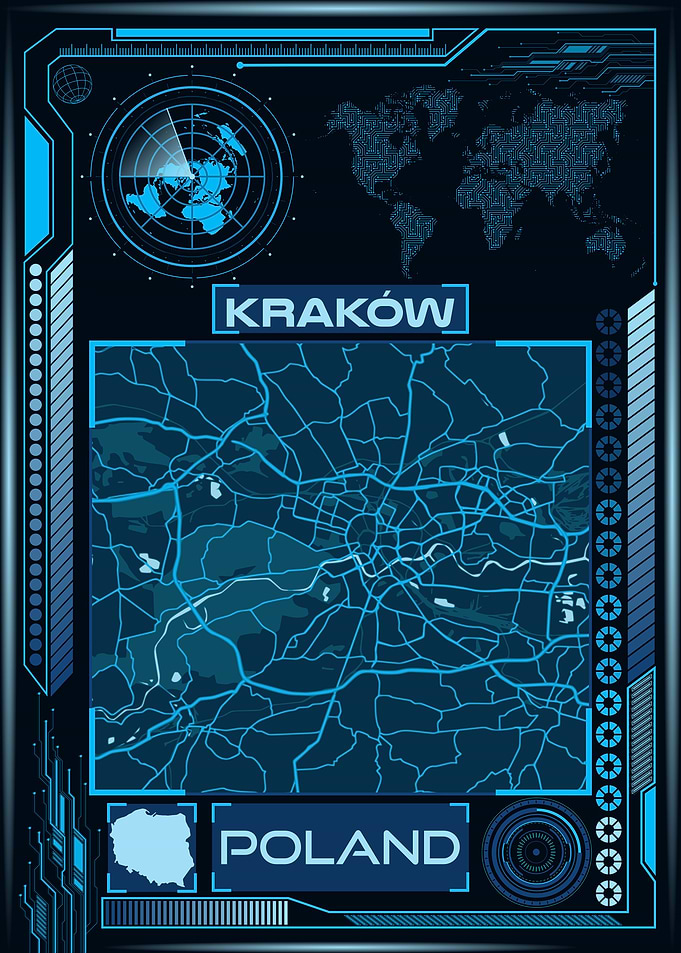 KRAKOW MAP POLAND