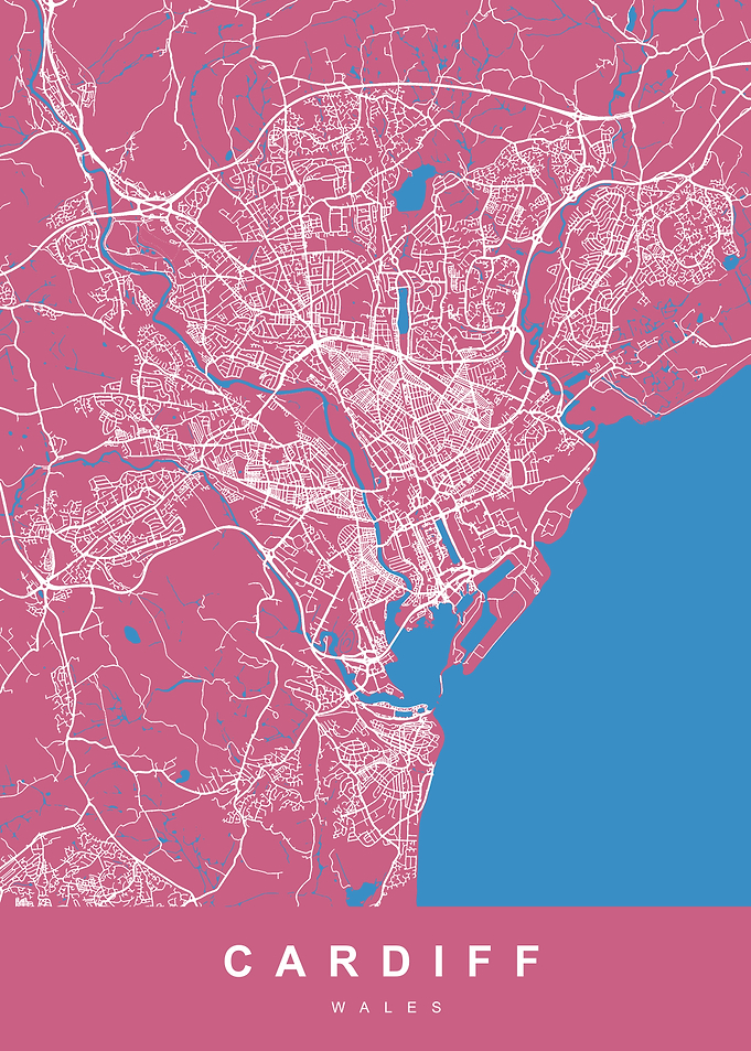 CARDIFF Map WALES UK