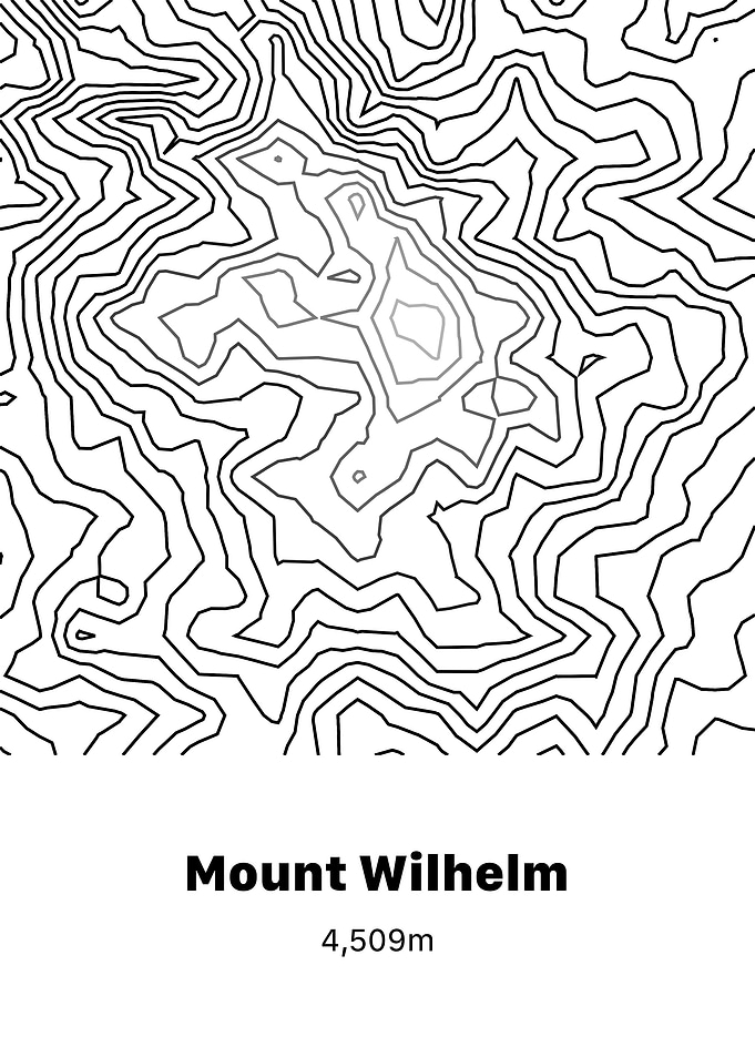 Mount Wilhelm Contour Map