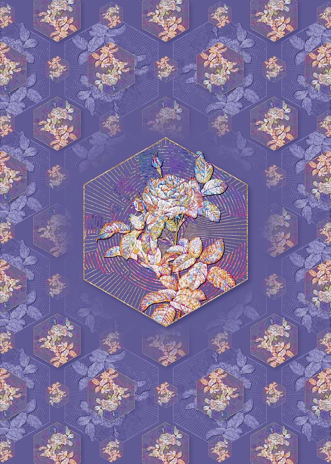 Red Gallic Rose 2 Pattern