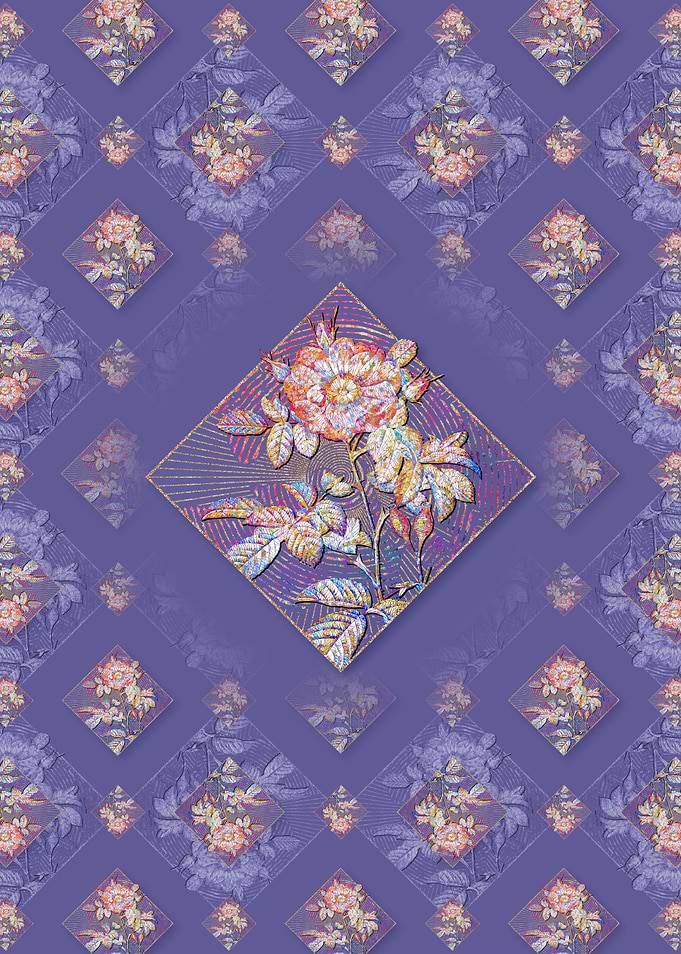 Red Portland Rose Pattern