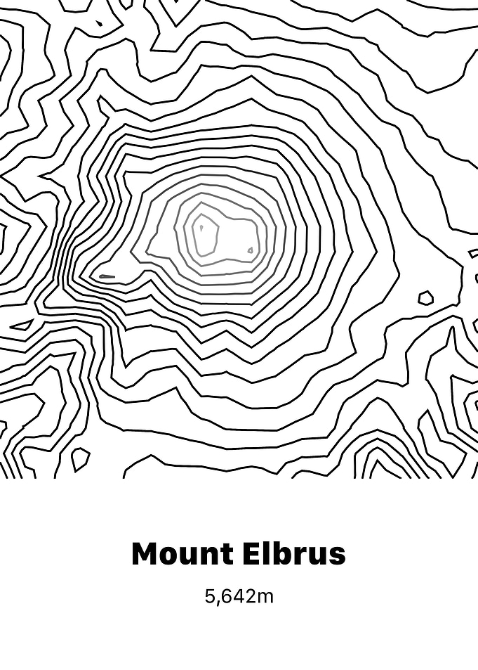 Mount Elbrus Contour Map