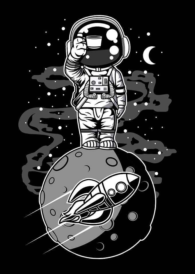 ASTRONAUT STANDING MOON