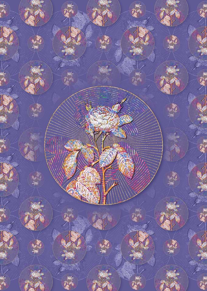 Red Gallic Rose Pattern