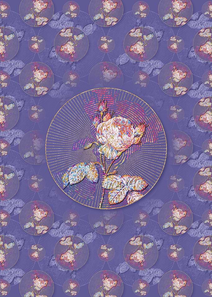 Pink Cabbage Rose Pattern