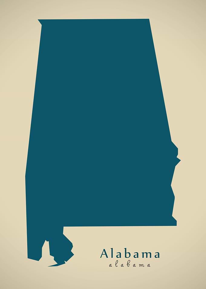 Alabama federal state map
