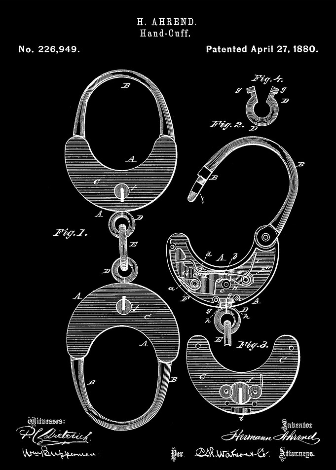 Handcuff 1880 patent