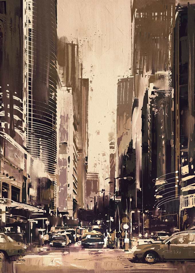 Retro old city