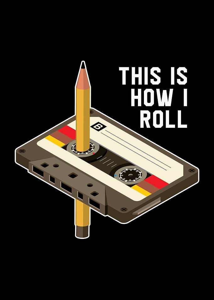 Cassette Tape Pencil Retro
