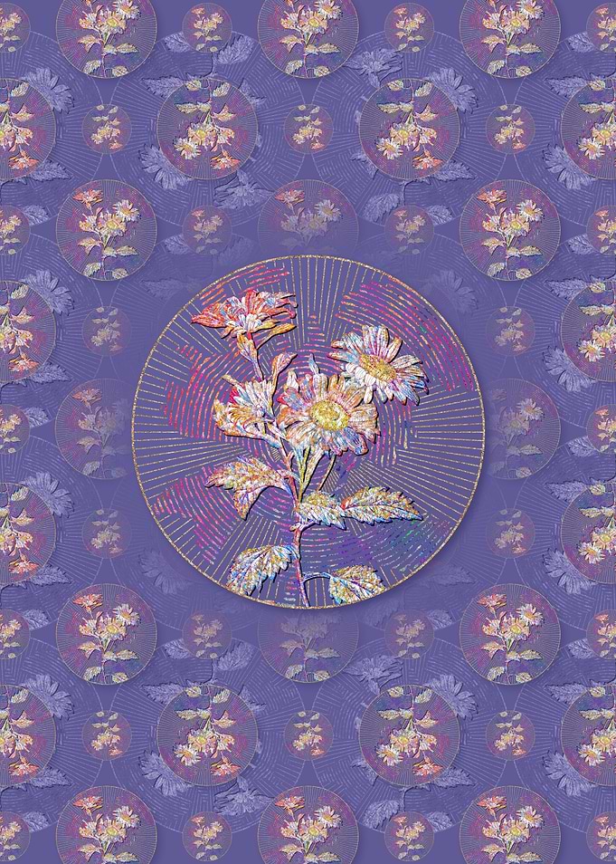 Red Aster Flowers Pattern