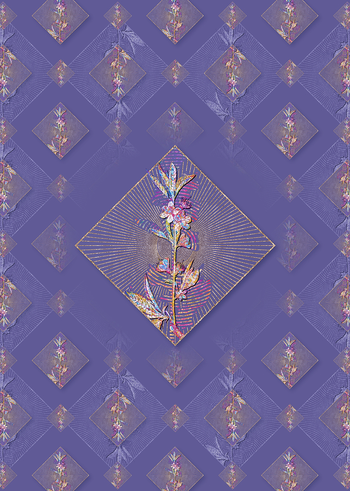 Pink Flower Branch Pattern