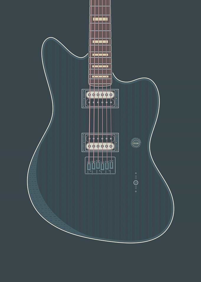 Dark Offset Metal Guitar