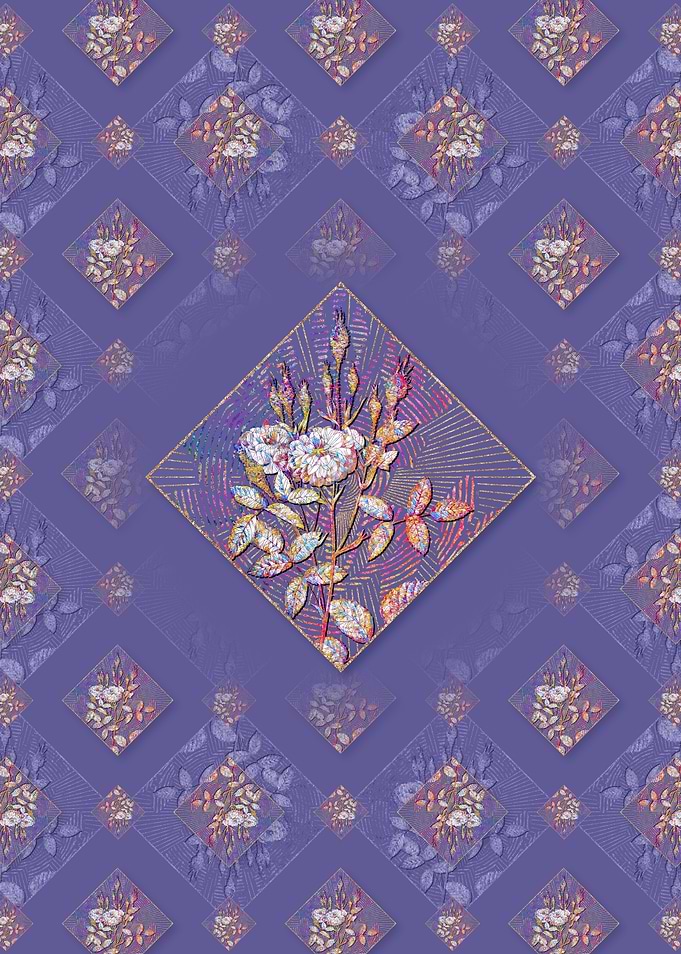Mossy Pompon Rose Pattern