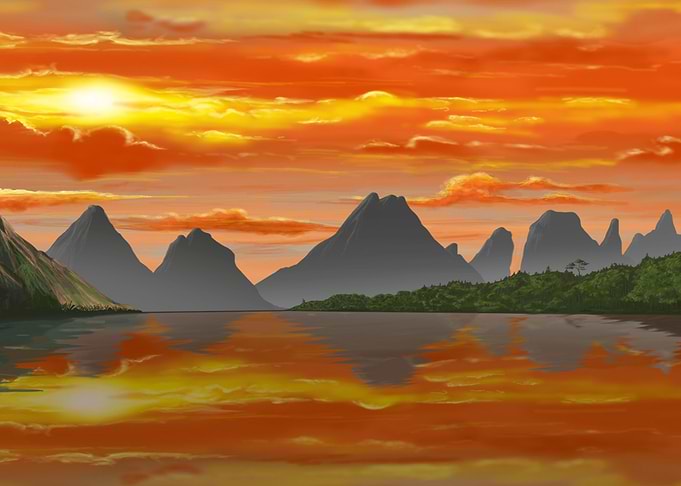 Mountains by Sunset Nature