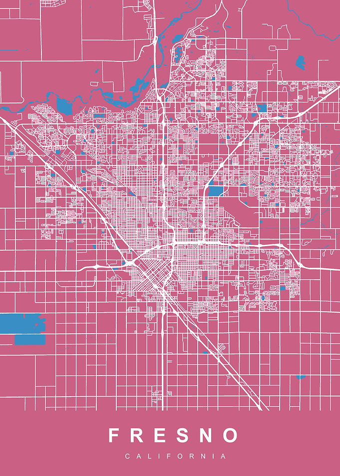 FRESNO Map CALIFORNIA USA