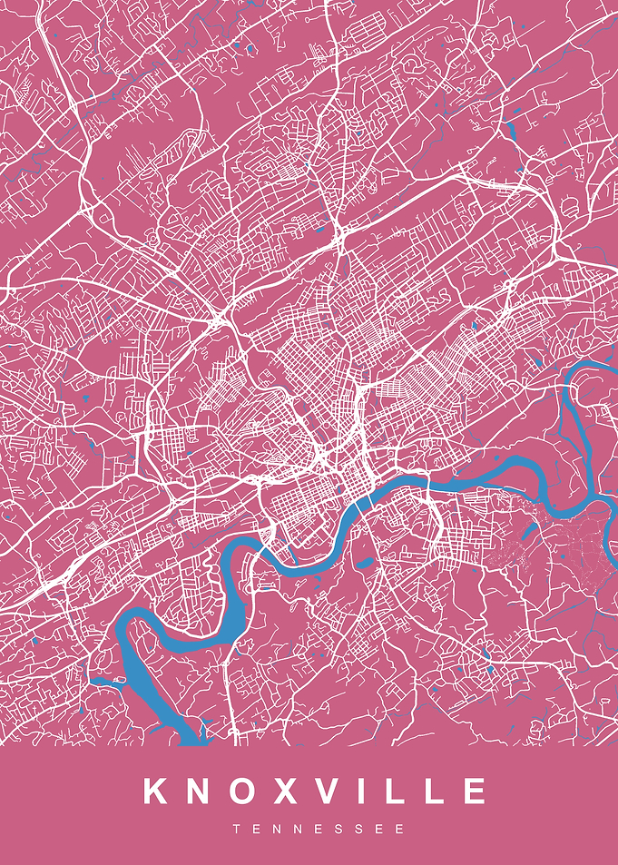 KNOXVILLE Map TENNESSEE