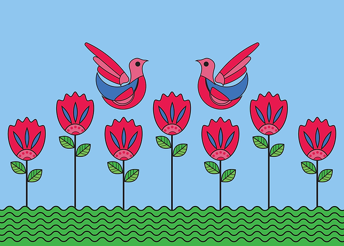 Mexican Flowers and Birds