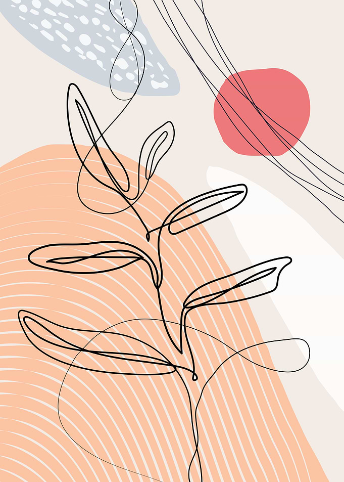 Flower one line art