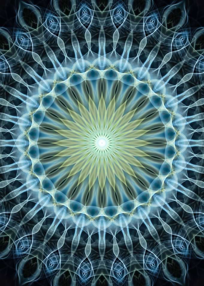 Blue and golden mandala