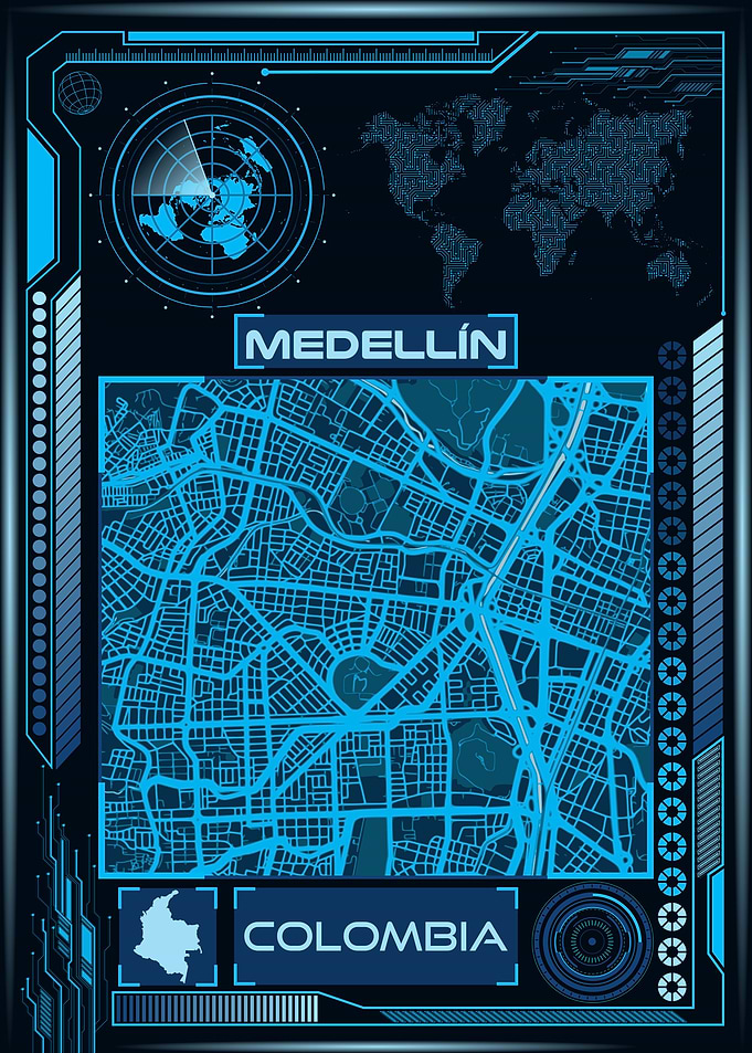 MEDELLIN MAP COLOMBIA