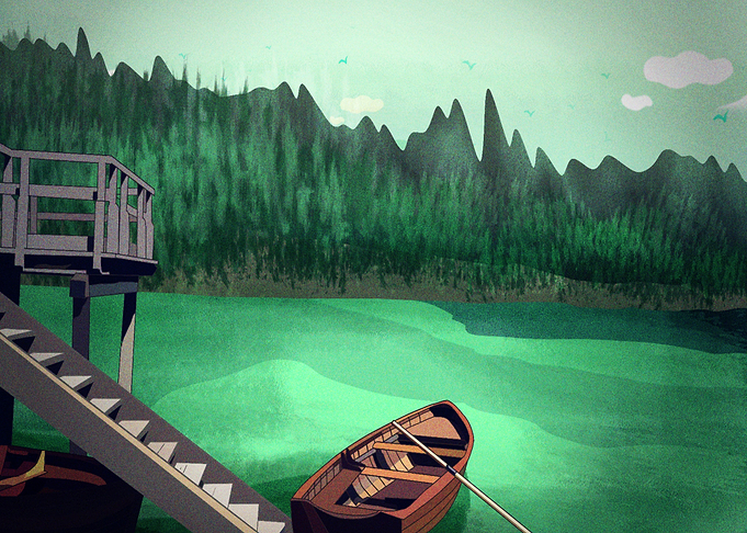 Boat at Lake Nature Forest