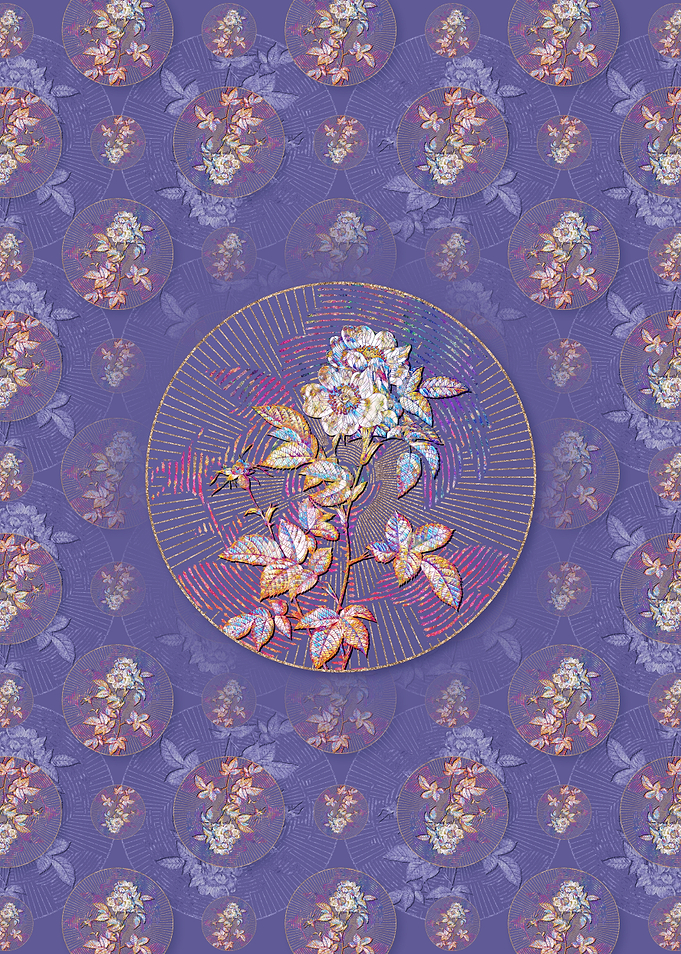 White Anjou Roses Pattern