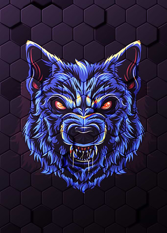 wolf Head Angry Face