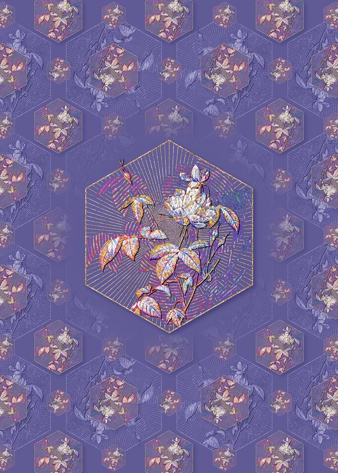 White Bengal Rose Pattern
