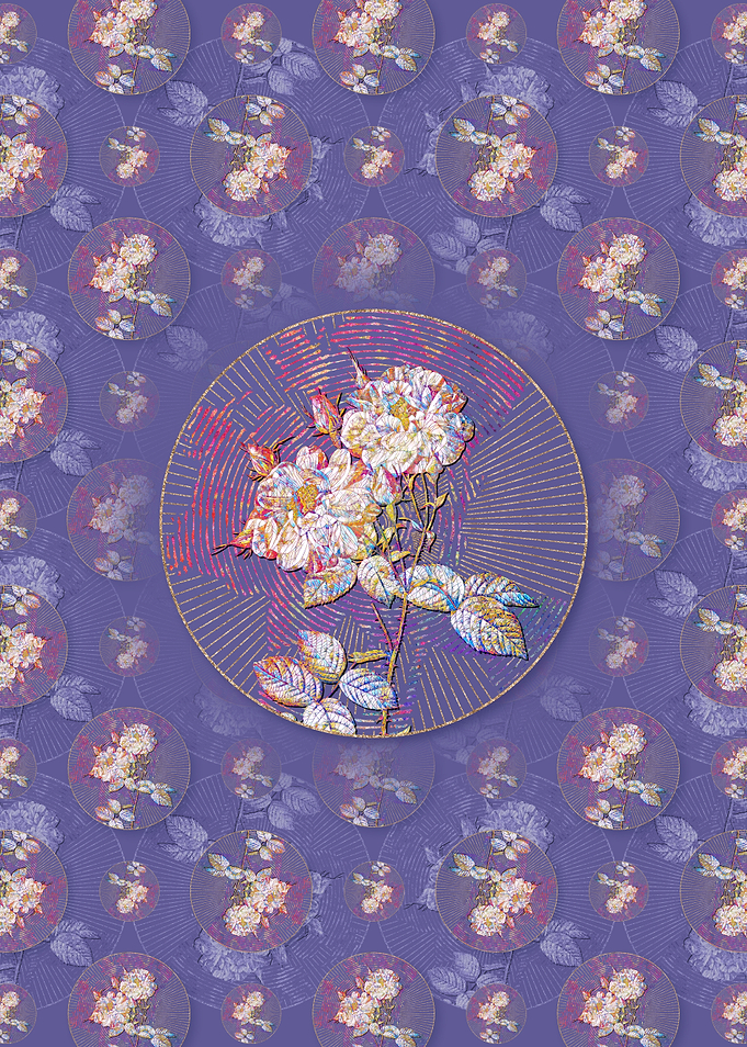 White Damask Rose Pattern
