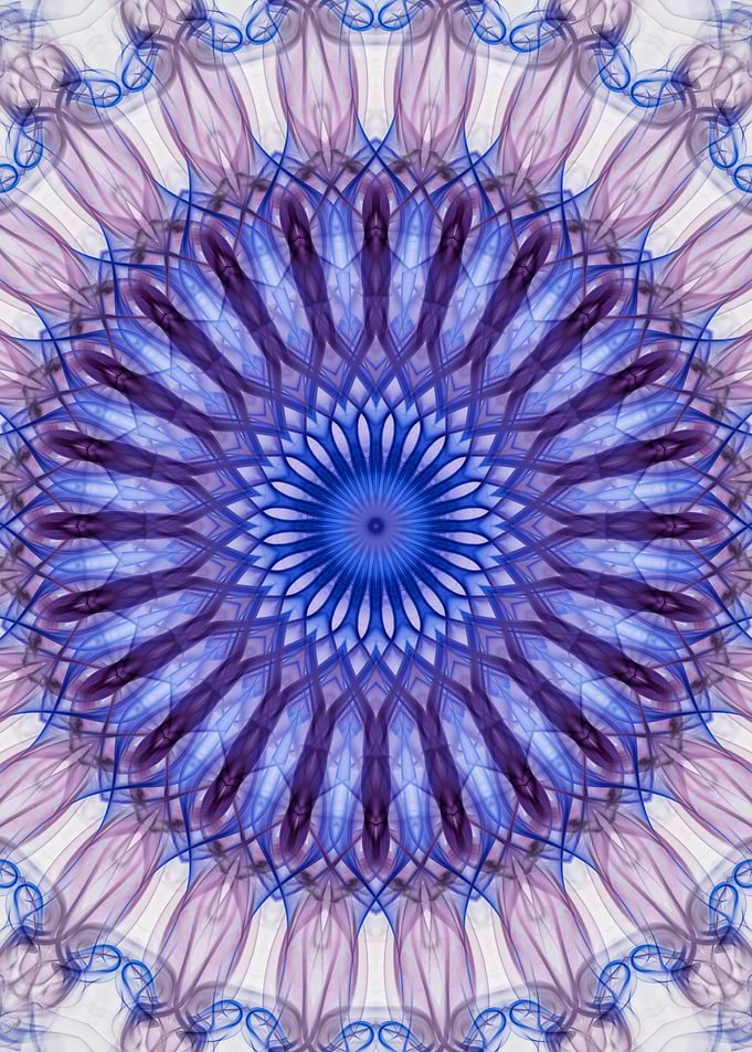 Cream and blue mandala