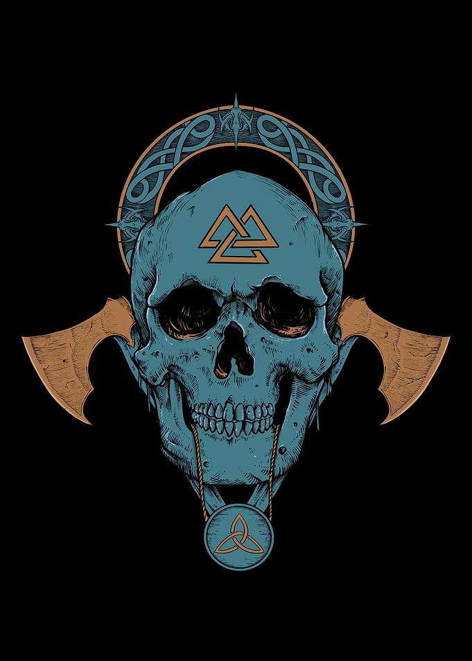 Viking Skull Pagan Symbols
