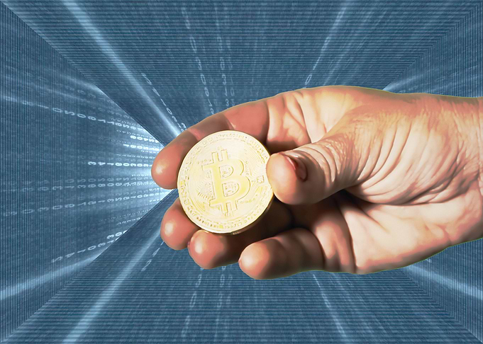 Matrix paint hand bitcoin