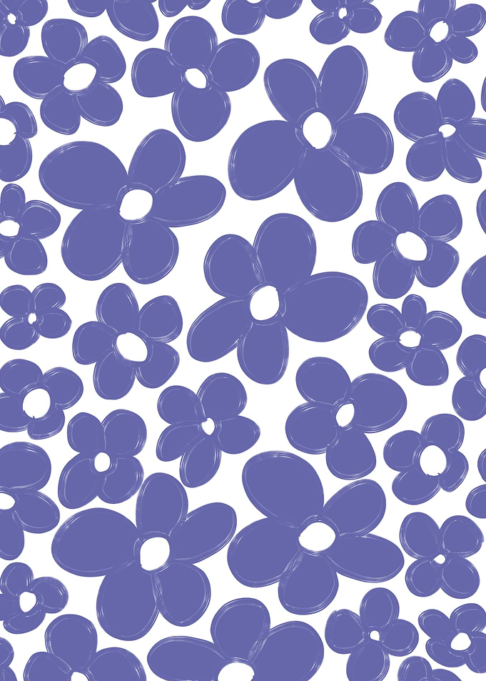 Retro Flowers in Very Peri