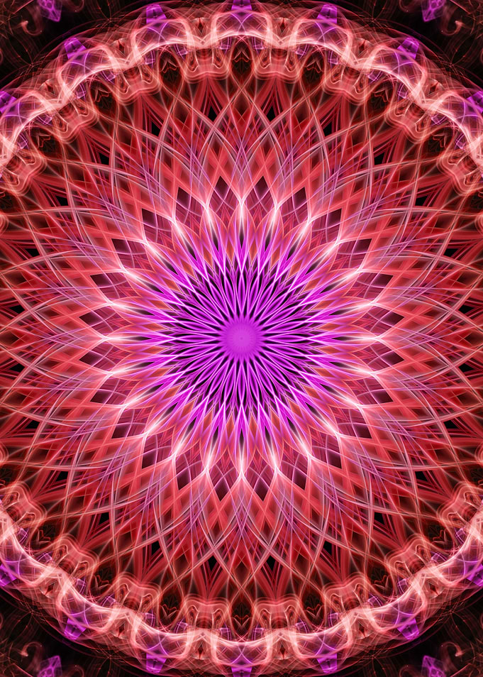 Red and pink mandala