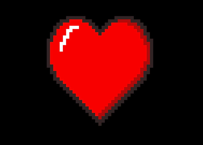 Pixel art heart red shape