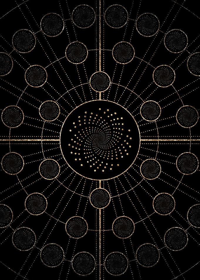 Geometric Gold Glyph Sign