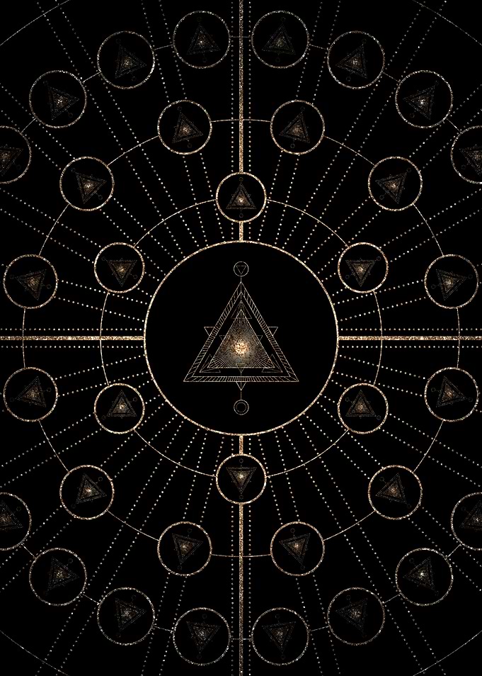 Geometric Gold Glyph Sign