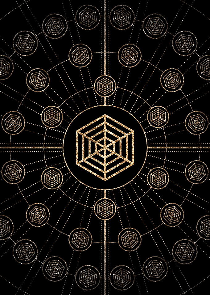 Geometric Gold Glyph Sign