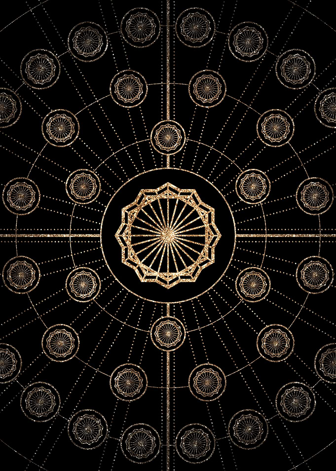 Geometric Gold Glyph Sign