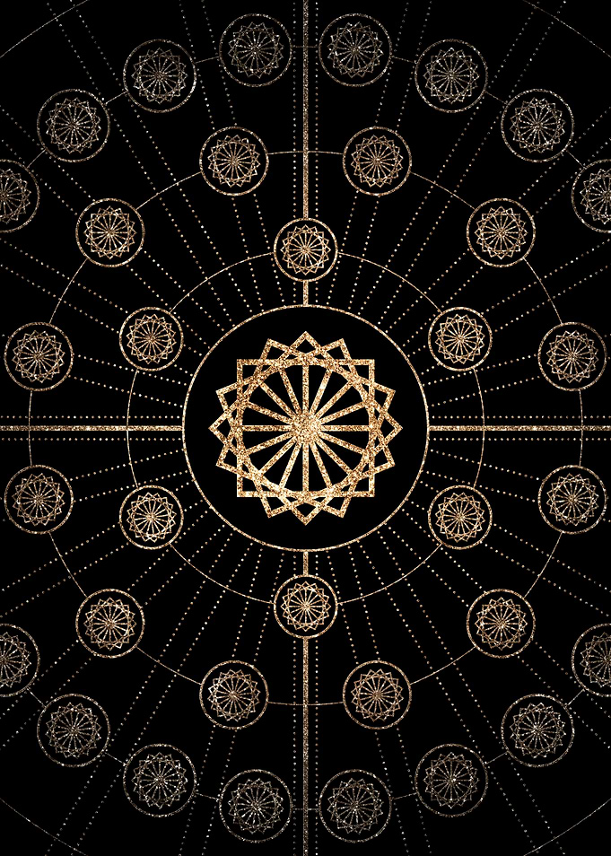 Geometric Gold Glyph Sign