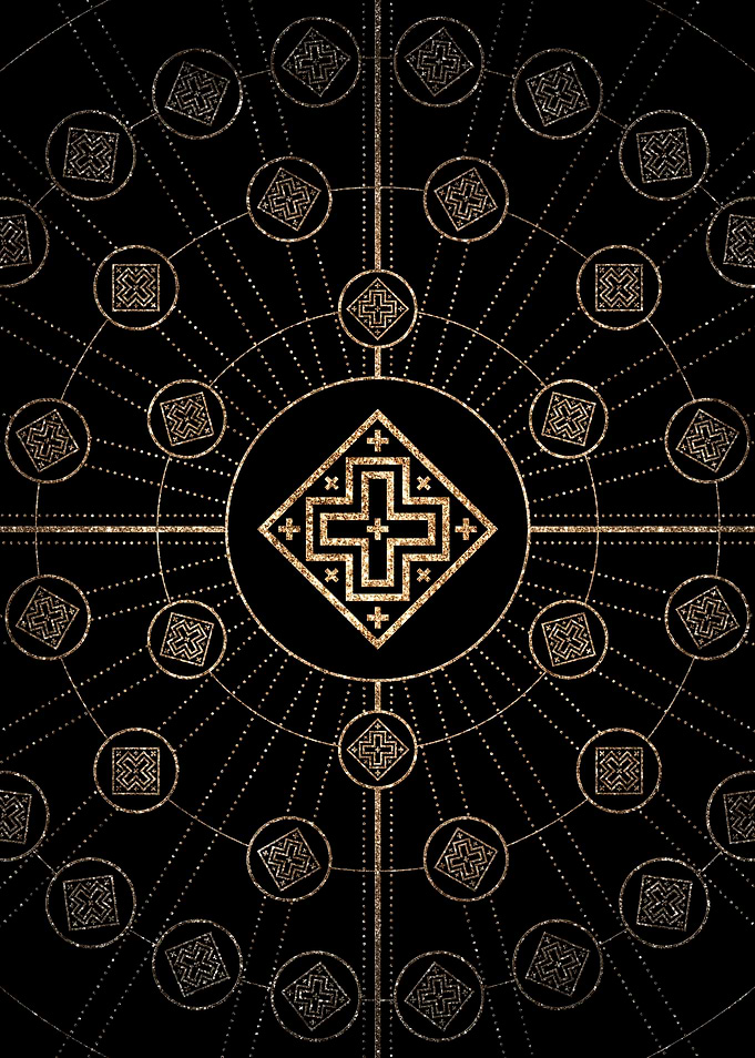 Geometric Gold Glyph Sign