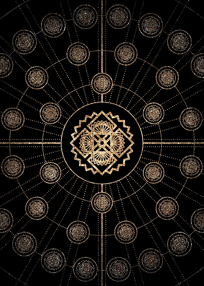 Geometric Gold Glyph Sign