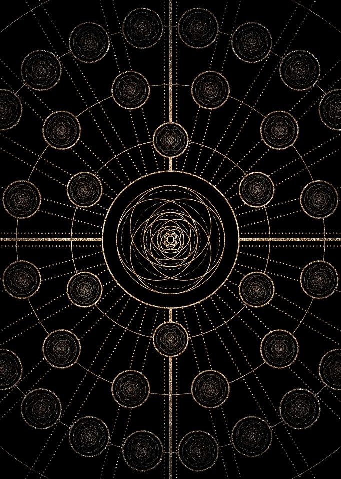 Geometric Gold Glyph Sign