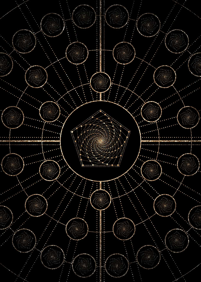 Geometric Gold Glyph Sign