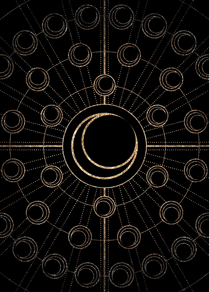 Geometric Gold Glyph Sign