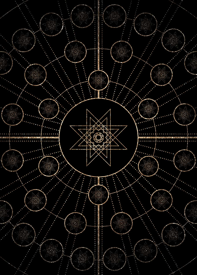 Geometric Gold Glyph Sign