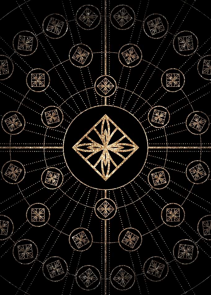 Geometric Gold Glyph Sign